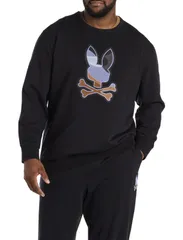 サイコバニー メンズ アウター パーカー・スウェット クルーネック トール シャツ Psycho Bunny Big Tall Dante Crewneck Sweatshirt Black ブラックのサムネイル
