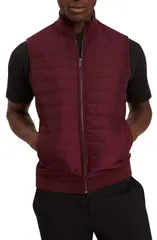 テッドベーカー メンズ アウター ジャケット・ブルゾン ベスト Ted Baker Pafavor Quilt Front Piqu Vest Maroon マルーンのサムネイル