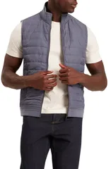 テッドベーカー メンズ アウター ジャケット・ブルゾン ベスト Ted Baker Pafavor Quilt Front Piqu Vest MidBlue ブルーのサムネイル