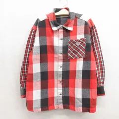 古着 ゲス GUESS 長袖 フランネル シャツ キッズ ボーイズ 子供服 90年代 90s コットン USA製 レッド チェック 26jul15のサムネイル