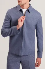 テッドベーカー メンズ アウター ジャケット・ブルゾン コットン リネン Ted Baker Ashley Linen Cotton Jacket Navy ネイビーのサムネイル