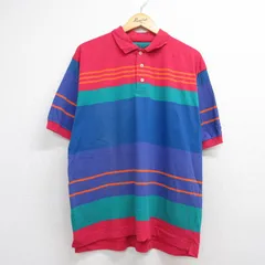 XL/古着 ドッカーズ 半袖 ブランド ポロ シャツ メンズ 90年代 90s ワンポイントロゴ マルチカラー コットン ブルー【spe】 26jul16のサムネイル