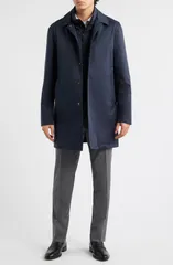 カナーリ メンズ トップス シャツ コート Canali Ultralight Waterproof Car Coat with Removable Bib Navy ネイビーのサムネイル