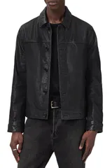 オールセインツ メンズ アウター ジャケット・ブルゾン レザー AllSaints Nates Leather Jacket Black ブラックのサムネイル