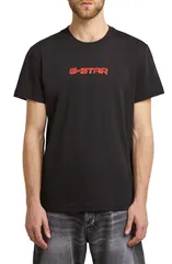 ジースター メンズ トップス Tシャツ プリント コットン GSTAR Gel Print Organicotton TShirt Dark Black ブラックのサムネイル