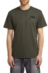 ジースター メンズ トップス Tシャツ コットン グラフィック GSTAR Script Organicotton Graphic TShirt Asfaltのサムネイル