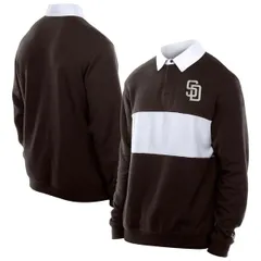 ニューエラ メンズ トップス ポロシャツ カラーブロック Mens New Era Dark Brown San Diego Padres Throwback Prep Colorblock Rugbのサムネイル