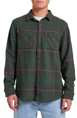 クイックシルバー メンズ アウター ジャケット・ブルゾン シャツ コットン Quiksilver DNA Plaid Cotton Flannel ButtonUp Overshirt Gardenのサムネイル