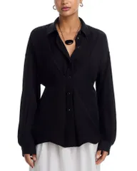 ヘルムート ラング レディース トップス シャツ Helmut Lang Soft Cinched Shirt Black ブラックのサムネイル