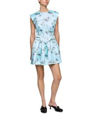 ガニー レディース トップス ワンピース プリント サテン GANNI Printed Satin Dress Iced Aqua アクア