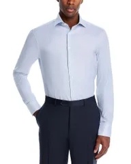 カナーリ メンズ トップス シャツ レギュラーフィット Canali Regular Fit Micro Check Dresshirt Blue ブルーのサムネイル