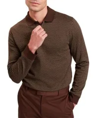 テッドベーカー メンズ トップス ポロシャツ Ted Baker Durand Geo Jacquard Polo Shirt Brown ブラウンのサムネイル