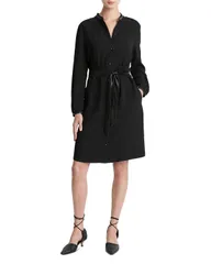 ヴィンス レディース トップス シャツ Vince Long Sleeve Shirt Dress Black ブラックのサムネイル