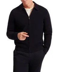 テッドベーカー メンズ アウター ジャケット・ブルゾン セーター Ted Baker Fenrys Waffle Stitch Zip Sweater Jacket Navy ネイビーのサムネイル