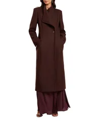 テッドベーカー レディース アウター コート ウール Ted Baker Mindee Wool Blend Coat Dark Brown ブラウンのサムネイル