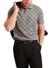 テッドベーカー メンズ トップス ポロシャツ Ted Baker Dalimi Short Sleeve Diamond Jacquard Polo Light Grey グレーのサムネイル