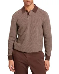 テッドベーカー メンズ トップス ポロシャツ ニット Ted Baker Ardo Textured Front Knitted Polo Shirt Dark Brown ブラウンのサムネイル