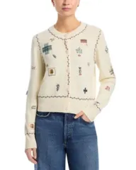シー レディース アウター カーディガン ウール ニット Sea Claira Emb Wool Knit Cardigan Cream クリームのサムネイル