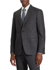 テッドベーカー レディース アウター ジャケット・ブルゾン ジャケット Ted Baker Wright Tattersall Modern Fit Suit Jacket Charcoal チャコーのサムネイル