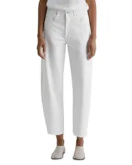 エージー レディース ボトムス デニムパンツ ジーンズ AG Hattie Crop High Rise Barreleg Jeans in Gallery White ホワイトのサムネイル