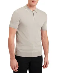 テッドベーカー メンズ トップス ポロシャツ Ted Baker Daldin Zip Polo Mid Grey グレーのサムネイル