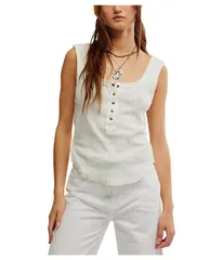 フリーピープル レディース トップス シャツ Free People Care Bryson Henley Tank White ホワイトのサムネイル