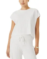 スプレンディット レディース トップス シャツ リブニット Splendid x Cellajaneblog Wide Rib Knitop White ホワイトのサムネイル