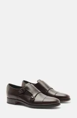 スカロッソ メンズ シューズ モンク SCAROSSO Gervasio Monks Dark Brown Calf ブラウンのサムネイル