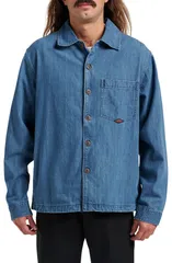 クイックシルバー メンズ アウター ジャケット・ブルゾン シャツ デニム Quiksilver Denim ButtonUp Overshirt Light Indigo インディゴのサムネイル