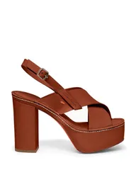 サントーニ レディース シューズ ヒール サンダル レザー Santoni Leather highheel sandalight Brown ブラウンのサムネイル