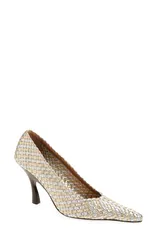 ステラマッカートニー レディース シューズ パンプス Stella McCartney Elsa Woven Pointed Toe Pump Silver Gold ゴールドのサムネイル
