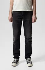 ヌーディージーンズ メンズ ボトムス デニムパンツ レギュラーフィット Nudie Jeansteady Eddie II Regular Fitapered Leg Jeans Black Chanのサムネイル