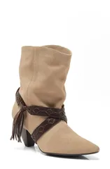 フリーピープル レディース シューズ ブーツ・レインブーツ Free People Bronte Belt Wrapped Western Bootaupe Suede トープのサムネイル