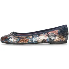 プリティ・バレリーナ レディース シューズ パンプス Pretty Ballerinas Round toe textile ballet flat Blue And Tan ブルーのサムネイル