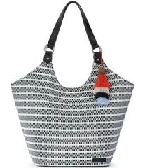 ザサック レディース バッグ The Sak Roma Woven Straw Shoulder Bag BlackWhite ホワイトのサムネイル