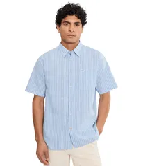 バブアー メンズ トップス シャツ Barbour Nelson Striped Summer Fit Shirt Blue ブルーのサムネイル