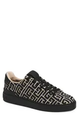 バルマン メンズ シューズ スニーカー Balmain BCourt Monogram Jacquard Low Top Sneaker Edk Black Ivory アイボリーのサムネイル