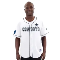 スターター メンズ トップス シャツ ジャージー STARTER MensGIII Sports by Carl Banks White Dallas Cowboys Relay Baseball Jのサムネイル