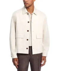 セオリー メンズ アウター ジャケット・ブルゾン コットン Theory Jacket in Moonsoft Cotton Winter Ivory アイボリーのサムネイル