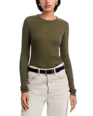 ラグアンドボーン レディース トップス Tシャツ ニット rag bone Thessential Rib Long Sleeve Knitee Dark Olive オリーブのサムネイル