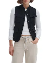 ラグアンドボーン レディース アウター ベスト rag bone Mercer Ponte Vest Black ブラックのサムネイル