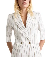 マレーラ レディース アウター ジャケット・ブルゾン ブレザー Marella Gondola Striped Blazer White ホワイトのサムネイル