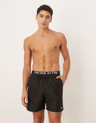 Calvin Klein Men's Swimwear Half Pants/Shorts Logo Calvin Klein Power Logo Waistband Drawstring Boxer Briefs Black Bra