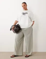 エイソス レディース トップス Tシャツ グラフィック ASOS Curve ASOS DESIGN Curve oversized Tshirt with distressed Los Cabosのサムネイル