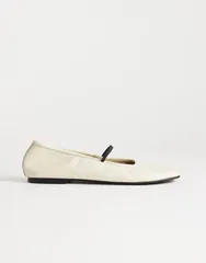 トップショップ レディース シューズ パンプス レザー Topshop Bella leatheround toe ballet flats off white オフホワイトのサムネイル