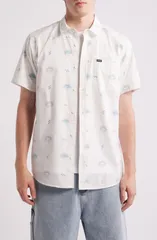 リップカール メンズ トップス シャツ Rip Curl Hypno Micro Short Sleeve ButtonUp Shirt Boneのサムネイル