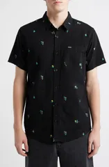 リップカール メンズ トップス シャツ プリント コットン ダウン Rip Curl Skelly Breach Tropical Print Short Sleeve Cotton Chambrayのサムネイル