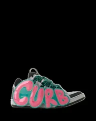 ランバン レディース シューズ スニーカー レザー Lanvin Curb Patch Sneakers In Leather Green グリーンのサムネイル