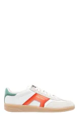 サントーニ レディース シューズ スニーカー スエード レザー Santoni Womens leather and suede DBS Oly sneaker White Orange ホワイトのサムネイル