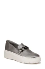 ナチュライザー レディース シューズ スニーカー プラットフォーム Naturalizer Daphne SlipOn Platform Sneaker Pewter Leather ピューターのサムネイル